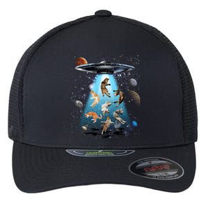 Galaxy Cat Cat Ufo Funny Cat Cat Graphic Cat Owner Gift Flexfit Unipanel Trucker Cap