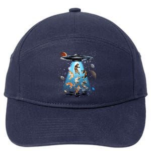 Galaxy Cat Cat Ufo Funny Cat Cat Graphic Cat Owner Gift 7-Panel Snapback Hat