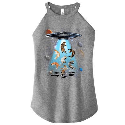 Galaxy Cat Cat Ufo Funny Cat Cat Graphic Cat Owner Gift Women’s Perfect Tri Rocker Tank