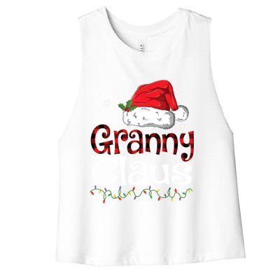 Granny Claus Cute Gift Christmas Pajama Family Matching Xmas Gift Women's Racerback Cropped Tank