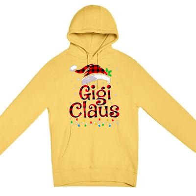 Gigi Claus Christmas Lights Pajama Family Matching Premium Pullover Hoodie