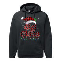 Gigi Claus Christmas Lights Pajama Family Matching Performance Fleece Hoodie