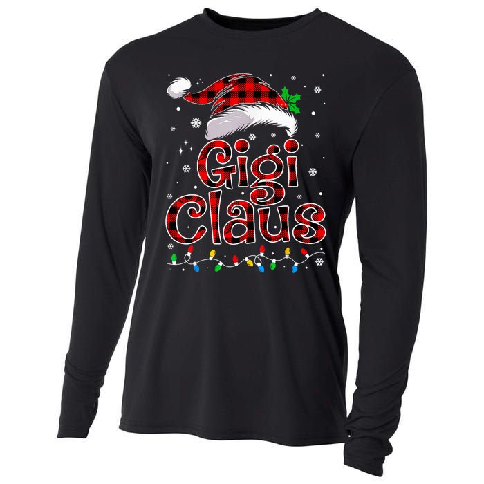 Gigi Claus Christmas Lights Pajama Family Matching Cooling Performance Long Sleeve Crew