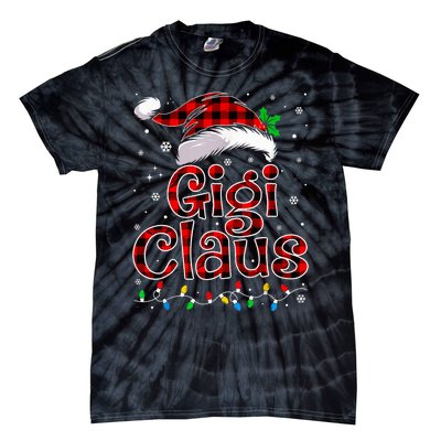 Gigi Claus Christmas Lights Pajama Family Matching Tie-Dye T-Shirt