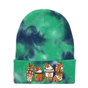 Gingerbread Cookie Christmas Coffee Cups Latte Drink Outfit Tie Dye 12in Knit Beanie