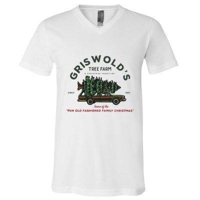 Griswold Co Christmas Tree Farm V-Neck T-Shirt