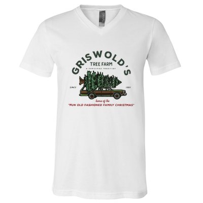 Griswold Co Christmas Tree Farm V-Neck T-Shirt