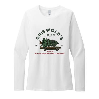 Griswold Co Christmas Tree Farm Womens CVC Long Sleeve Shirt