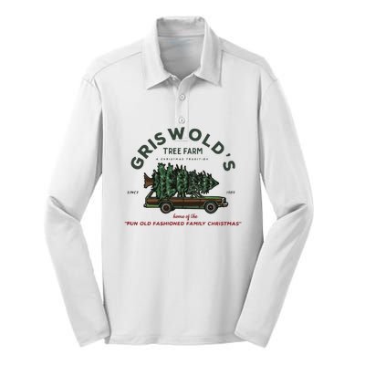 Griswold Co Christmas Tree Farm Silk Touch Performance Long Sleeve Polo