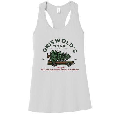 Griswold Co Christmas Tree Farm Women's Racerback Tank