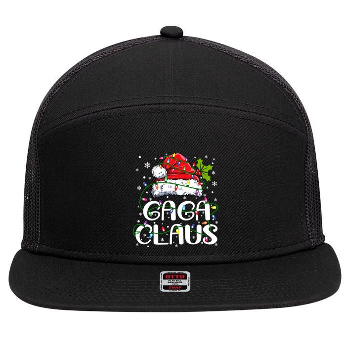 Gaga Claus Christmas Lights Pajama Family Matching 7 Panel Mesh Trucker Snapback Hat