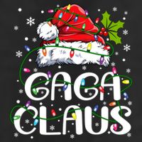 Gaga Claus Christmas Lights Pajama Family Matching 7 Panel Mesh Trucker Snapback Hat