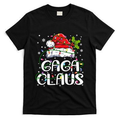 Gaga Claus Christmas Lights Pajama Family Matching T-Shirt