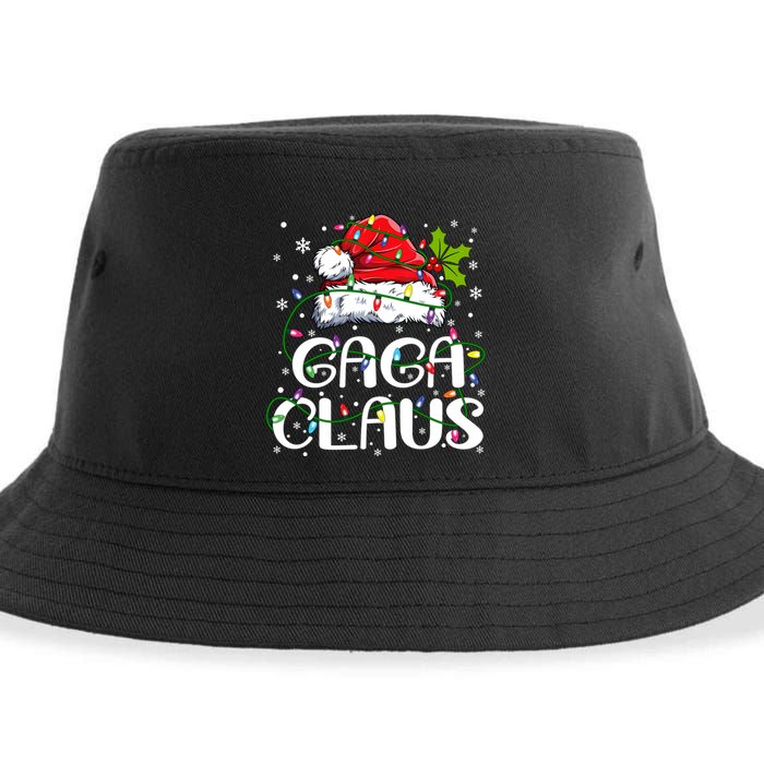 Gaga Claus Christmas Lights Pajama Family Matching Sustainable Bucket Hat