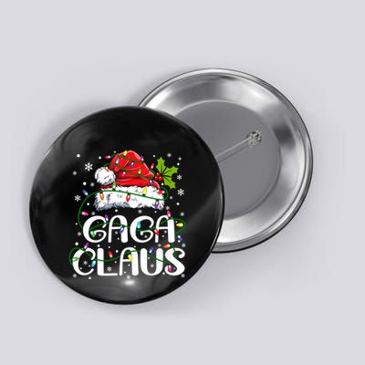 Gaga Claus Christmas Lights Pajama Family Matching Button