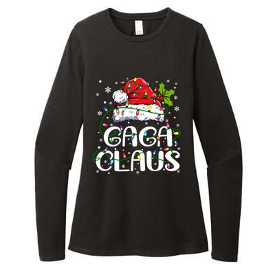 Gaga Claus Christmas Lights Pajama Family Matching Womens CVC Long Sleeve Shirt