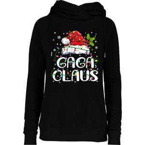 Gaga Claus Christmas Lights Pajama Family Matching Womens Funnel Neck Pullover Hood