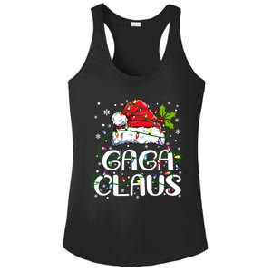 Gaga Claus Christmas Lights Pajama Family Matching Ladies PosiCharge Competitor Racerback Tank