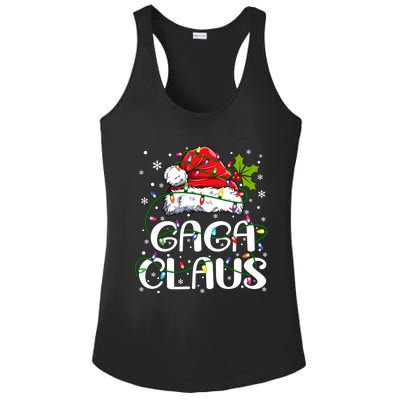 Gaga Claus Christmas Lights Pajama Family Matching Ladies PosiCharge Competitor Racerback Tank