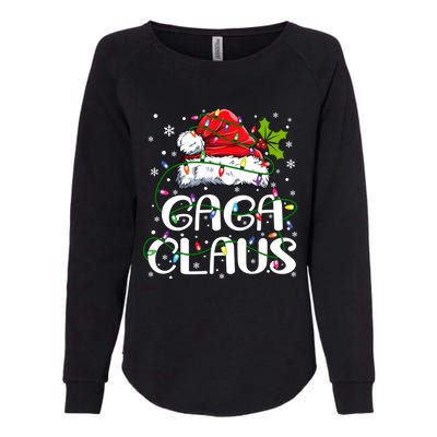 Gaga Claus Christmas Lights Pajama Family Matching Womens California Wash Sweatshirt