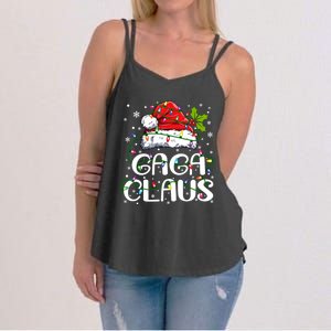 Gaga Claus Christmas Lights Pajama Family Matching Women's Strappy Tank