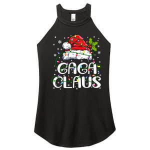 Gaga Claus Christmas Lights Pajama Family Matching Women's Perfect Tri Rocker Tank