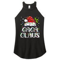 Gaga Claus Christmas Lights Pajama Family Matching Women's Perfect Tri Rocker Tank