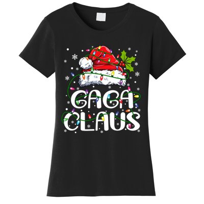 Gaga Claus Christmas Lights Pajama Family Matching Women's T-Shirt