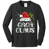 Gaga Claus Christmas Lights Pajama Family Matching Kids Long Sleeve Shirt