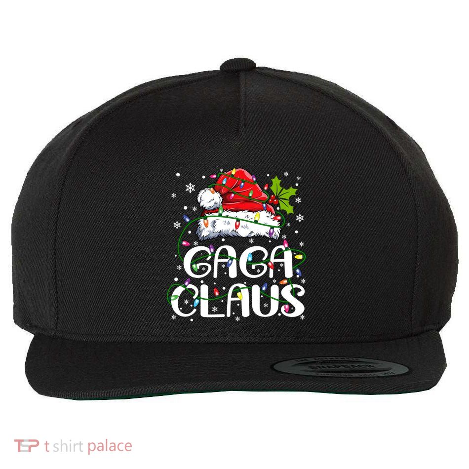 Gaga Claus Christmas Lights Pajama Family Matching Wool Snapback Cap