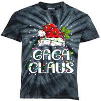 Gaga Claus Christmas Lights Pajama Family Matching Kids Tie-Dye T-Shirt