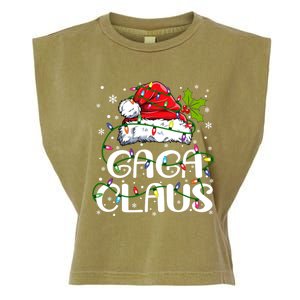 Gaga Claus Christmas Lights Pajama Family Matching Garment-Dyed Women's Muscle Tee