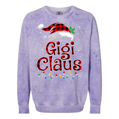 Gigi Claus Christmas Lights Pajama Family Matching Colorblast Crewneck Sweatshirt