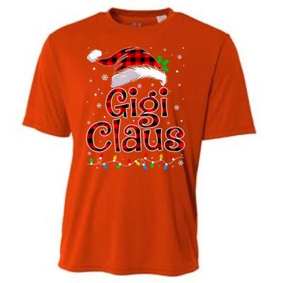 Gigi Claus Christmas Lights Pajama Family Matching Cooling Performance Crew T-Shirt