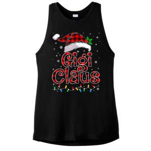 Gigi Claus Christmas Lights Pajama Family Matching Ladies PosiCharge Tri-Blend Wicking Tank