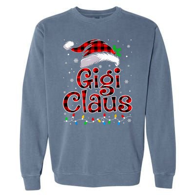 Gigi Claus Christmas Lights Pajama Family Matching Garment-Dyed Sweatshirt