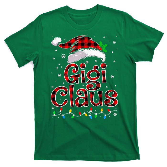 Gigi Claus Christmas Lights Pajama Family Matching T-Shirt