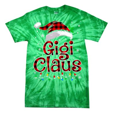 Gigi Claus Christmas Lights Pajama Family Matching Tie-Dye T-Shirt