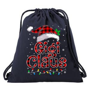 Gigi Claus Christmas Lights Pajama Family Matching Drawstring Bag