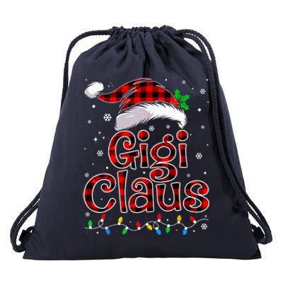 Gigi Claus Christmas Lights Pajama Family Matching Drawstring Bag