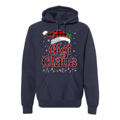 Gigi Claus Christmas Lights Pajama Family Matching Premium Hoodie