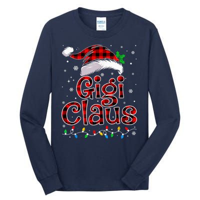 Gigi Claus Christmas Lights Pajama Family Matching Tall Long Sleeve T-Shirt