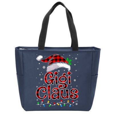 Gigi Claus Christmas Lights Pajama Family Matching Zip Tote Bag