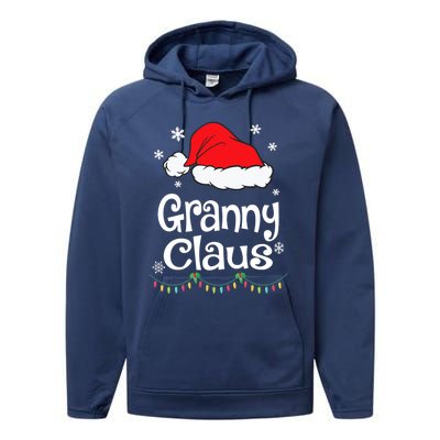 Granny Claus Cute Gift Christmas Pajama Family Matching Xmas Gift Performance Fleece Hoodie