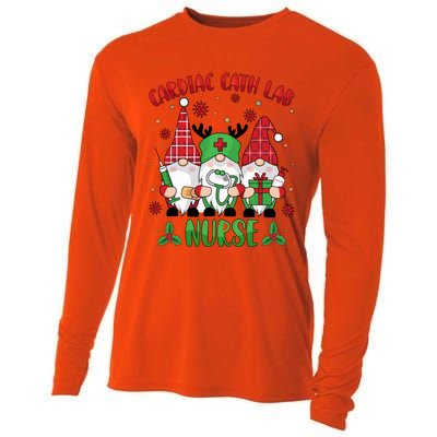 Gnome Cardiac Cath Lab Xmas Holiday Cardiac Nurse Christmas Funny Gift Cooling Performance Long Sleeve Crew