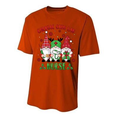 Gnome Cardiac Cath Lab Xmas Holiday Cardiac Nurse Christmas Funny Gift Performance Sprint T-Shirt