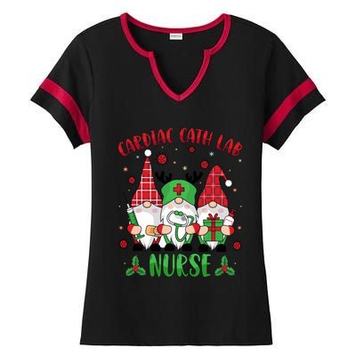 Gnome Cardiac Cath Lab Xmas Holiday Cardiac Nurse Christmas Funny Gift Ladies Halftime Notch Neck Tee