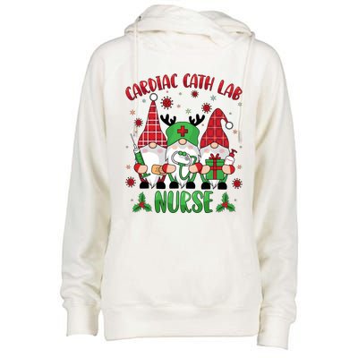 Gnome Cardiac Cath Lab Xmas Holiday Cardiac Nurse Christmas Funny Gift Womens Funnel Neck Pullover Hood