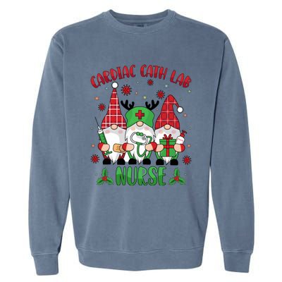 Gnome Cardiac Cath Lab Xmas Holiday Cardiac Nurse Christmas Funny Gift Garment-Dyed Sweatshirt