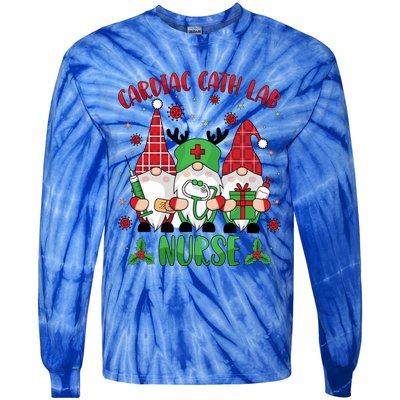 Gnome Cardiac Cath Lab Xmas Holiday Cardiac Nurse Christmas Funny Gift Tie-Dye Long Sleeve Shirt